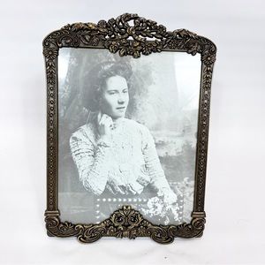 Vintage Brass Ornate Scroll Floral Frame By EP Zinc 8 X 10 Photo